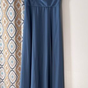 Elegant Steel Blue Maxi Dress
